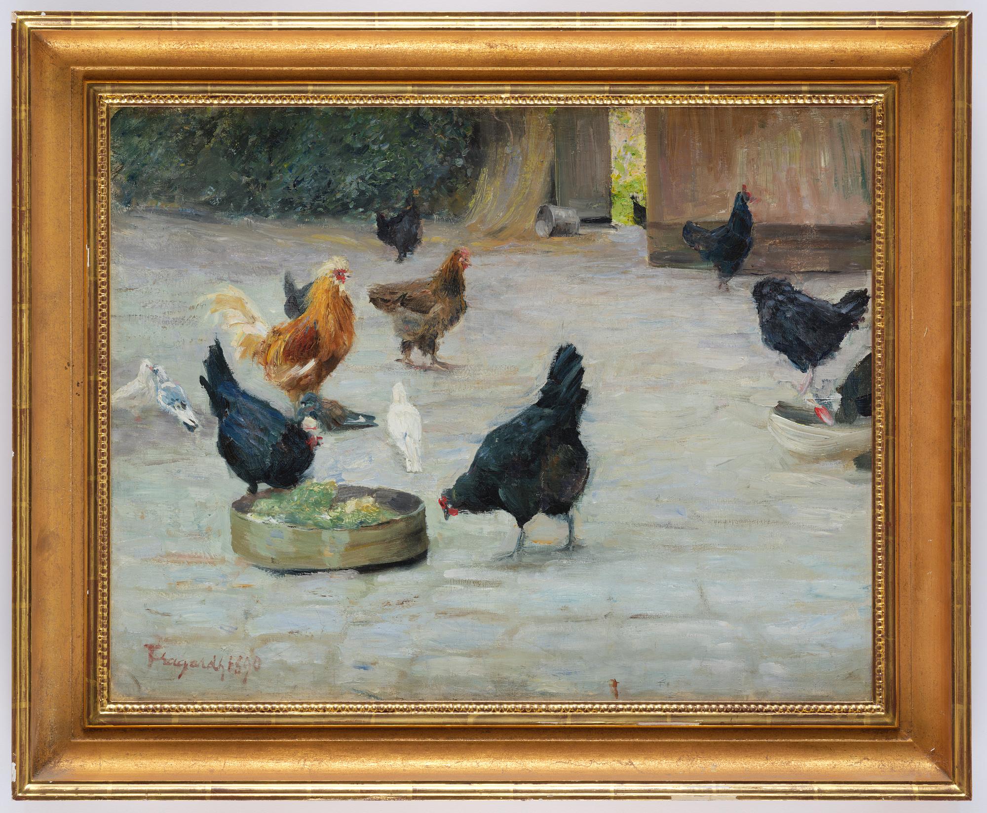 Carl Trägårdh, Pecking chickens.