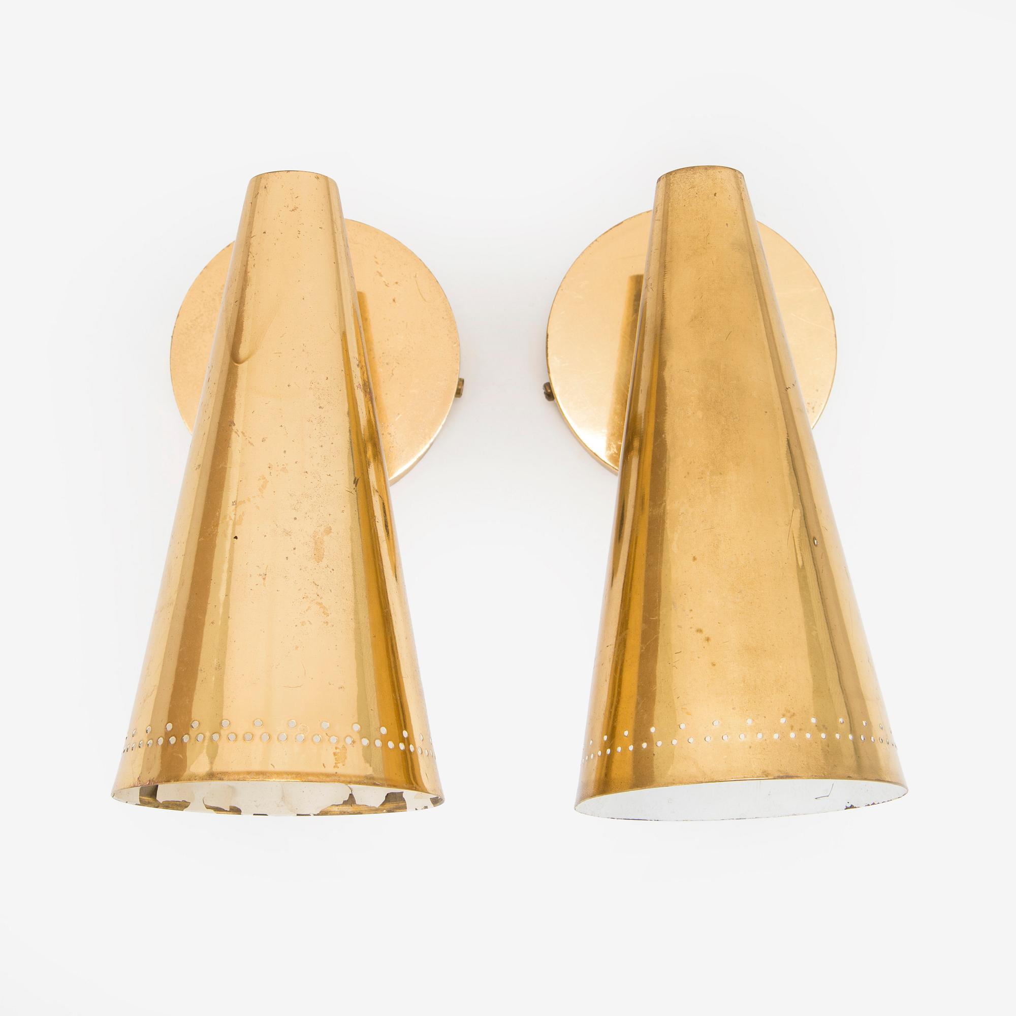 A pair of late 20th century wall lights.