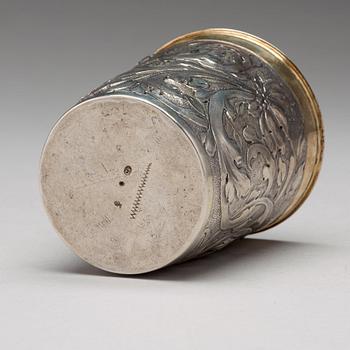 Cornelius Poppe, bägare, silver, Augsburg 1690. Barock.