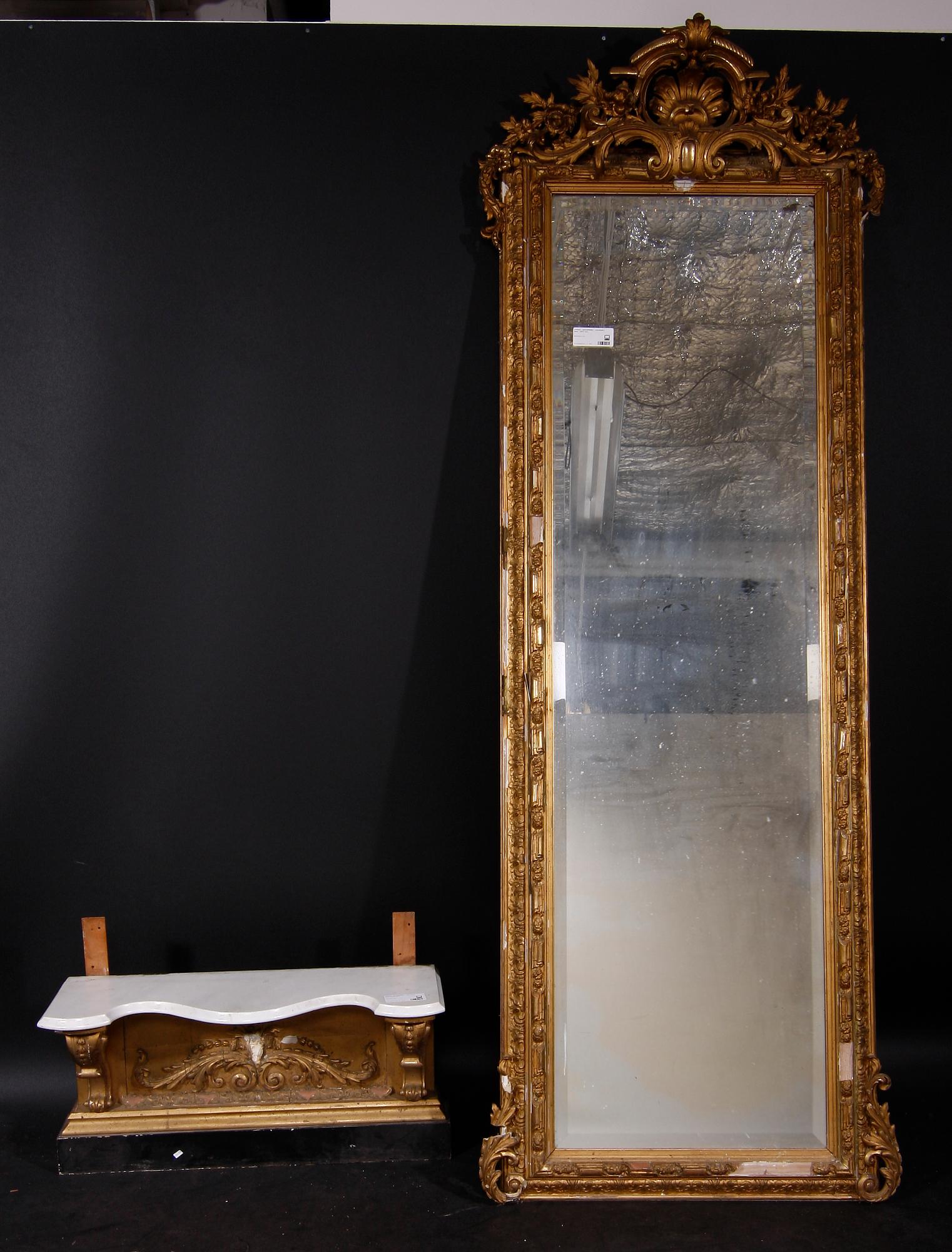 GOLVSPEGEL, nyrokoko, sent 1800-tal.