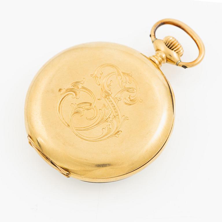 Pocket watch, 18K gold, 50.5 mm.