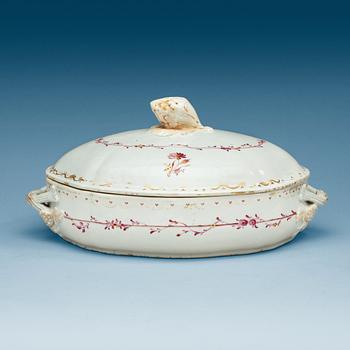 1782. A famille rose tureen with cover, Qing dynasty, Qianlong (1736-95).