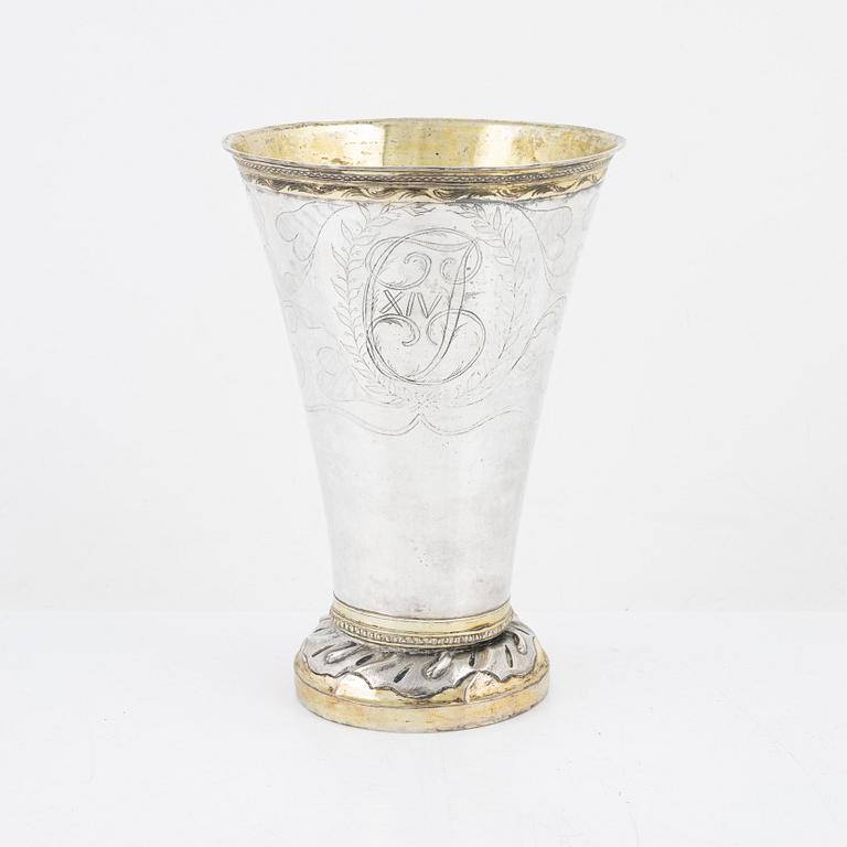 A Swedish Silver Beaker, mark of Olof H Bergström, Uppsala 1820.
