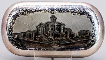 CIGARRETUI, silver, Moskva 1865. Vikt ca 160 gram.