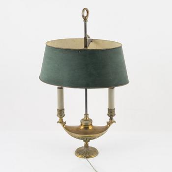 An Empire-style 'bouillotte' lamp, late 19th century.