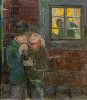 HANNES AUTERE, oil on board, signed and dated-40.