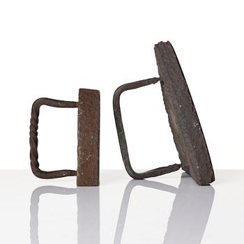 Two cast iron clothes irons, 18th / early 19th century.