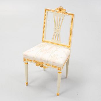 Chairs, 12 similar pieces, late Gustavian, Lindome, late 18th century - early 19th century.