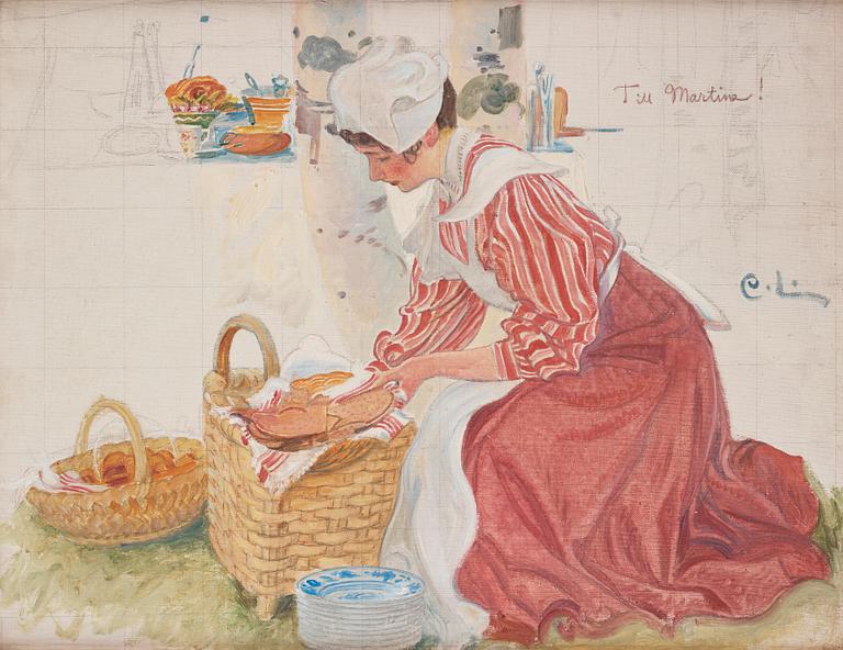 Carl Larsson, Martina med matkorgen (studie till "Frukost i det gröna").