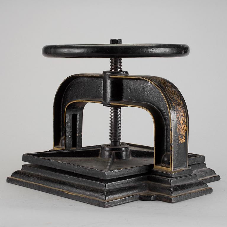 BOKPRESS, gjutjärn, No 1, Husqvarna, 1900-talets början.