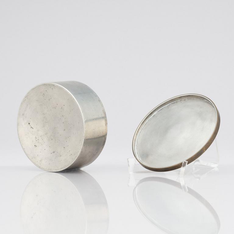 Björn Trägårdh, a pewter and brass box, Svenskt Tenn, Stockholm 1938.