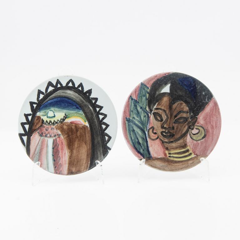 Anita Nylund, Plaquettes 2 pcs, Rörstrand 1949.