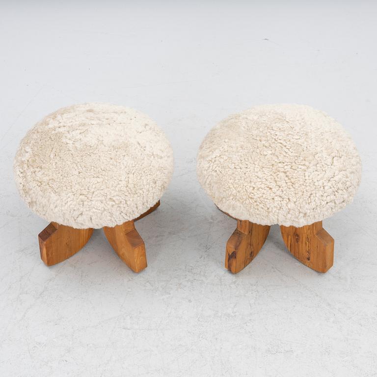 Bernt Bäckdahl, a pair of stools, one signed and dated -79.