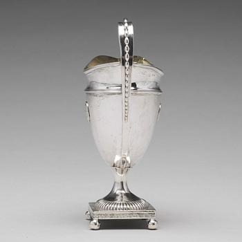 A Swedish 18th century parcel-gilt silver cream-jug, mark of Anders Dunderberg, Gavle 1795.