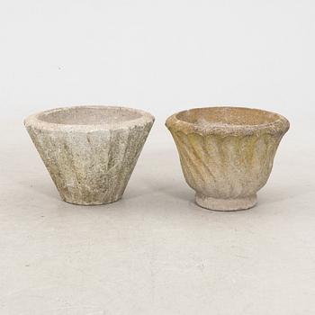 A pair of concrete garden pots middle of the 20th century.