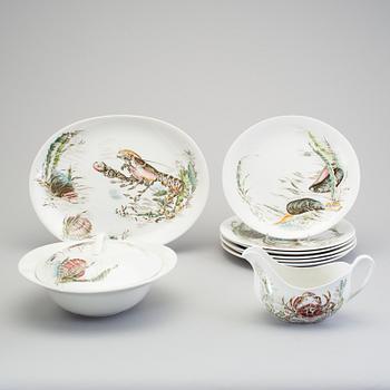 A nine piece earthenware service by Johnson Bros, England, second half of the 20th century.