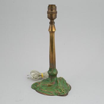 An Art Nouveau bronze table light, Böhlmarks, early 20th Century.