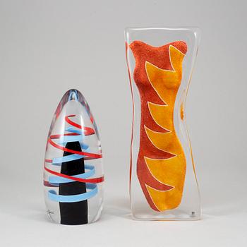 ERIK HÖGLUND AND ERIKA HÖGLUND, two glass sculptures, Strömbergshyttan  and Målerås.