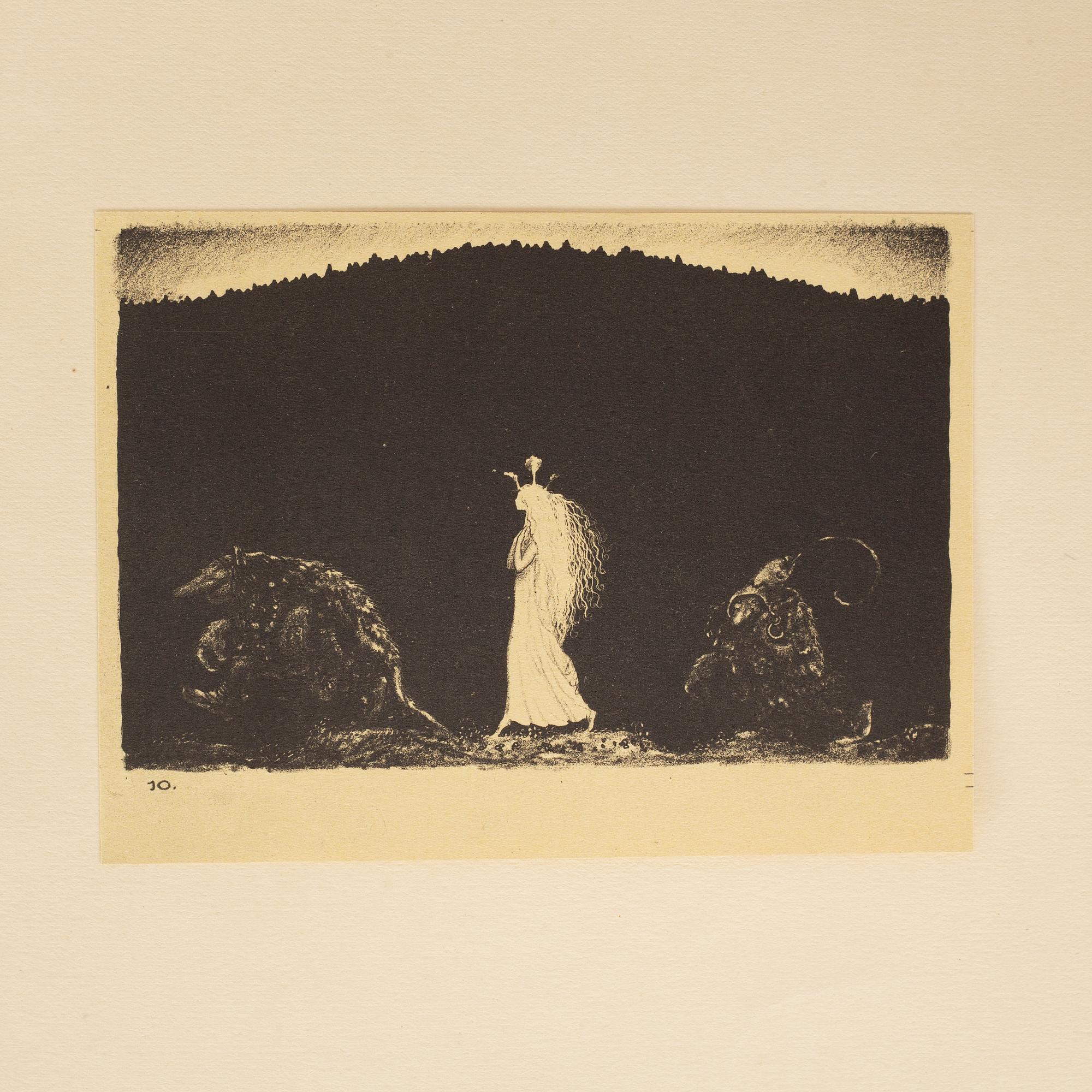 JOHN BAUER, "Troll", svit om tio litografier, osignerade, Ernst Bauers Förlag Göteborg, A. Börtzells, 1915.