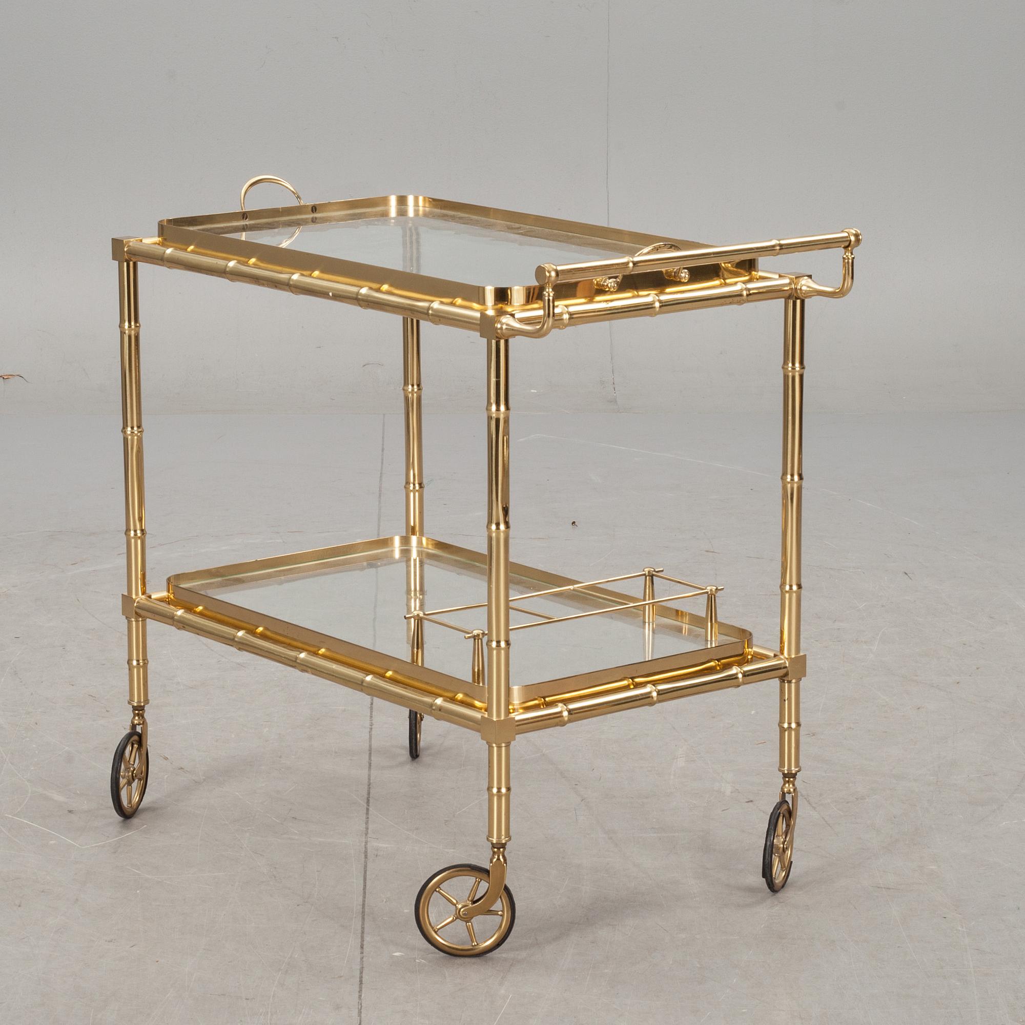 SERVERINGSVAGN, mässing, 1900-talets andra hälft.