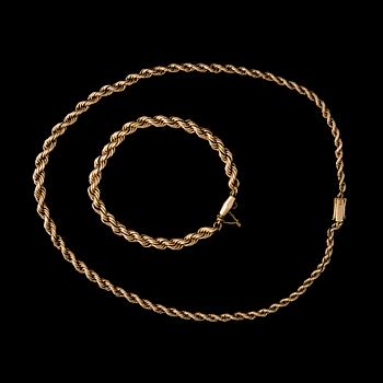 HALSKED och ARMKED, 14K guld.  Westerback 1954. Vikt totalt ca  26,6 g.