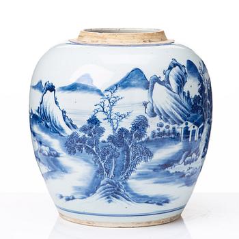 A blue and white jar, Qing dynasty, Qianlong (1736-95).