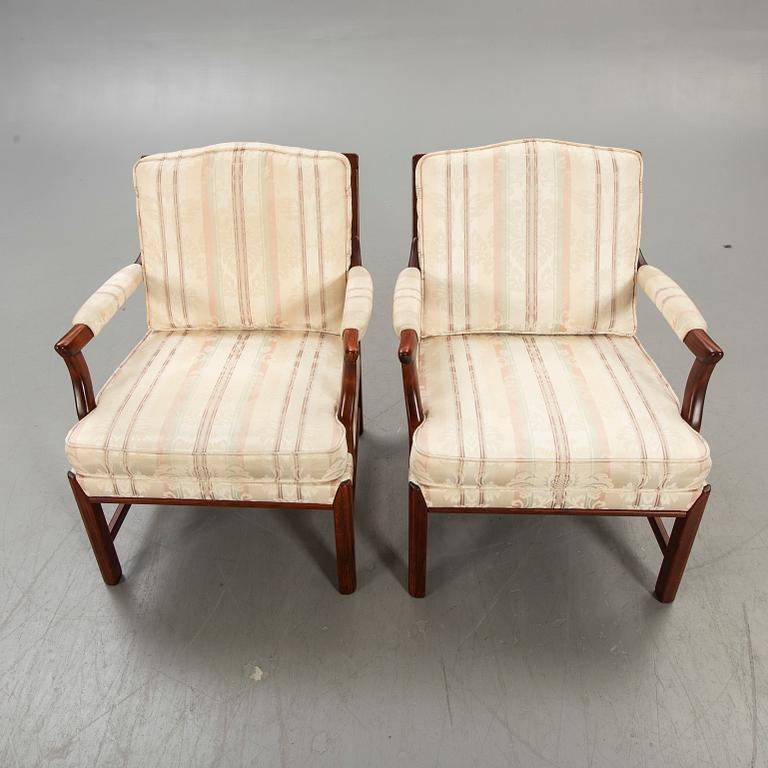 A pair of Ellinor armchairs from Bröderna Andersson later part of the 20th century.