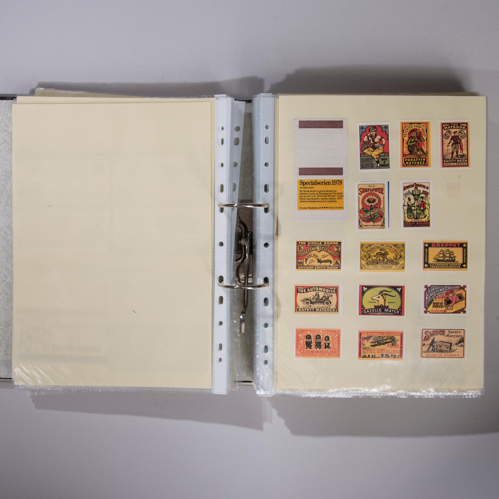 TÄNDSTICKSETIKETTER, ca 1700 st, finska, 1900-tal.