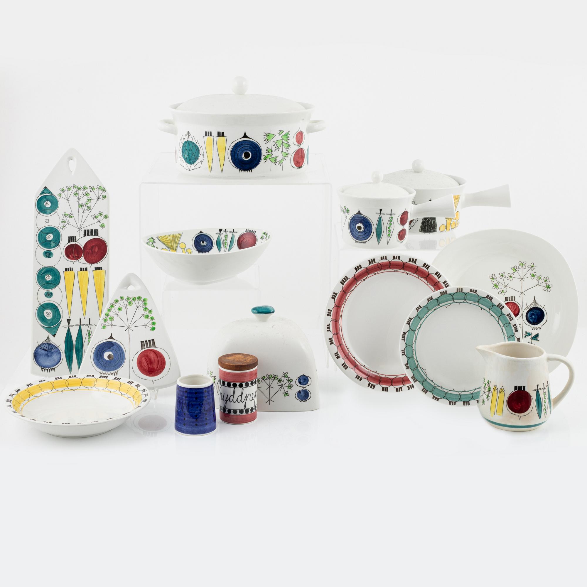 Marianne Westman, a 42-piece service, 'Picknick' and 'Pomona', Rörstrand, Sweden.