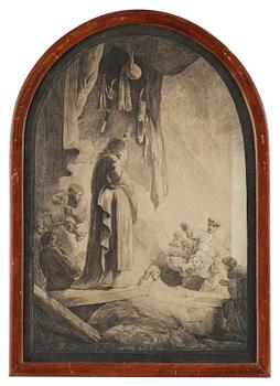 425. Rembrandt Harmensz van Rijn, The raisinig of Lazarus: Large plate.