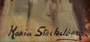 KARIN STACKELBERG, olja på duk på pannå, sign.