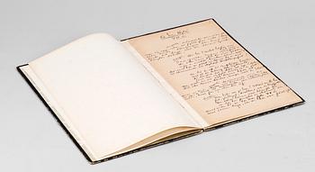 HYLLNINGSHANDSKRIFT I PÄRM, tillägnad Sven Hydén av Albert Engström.