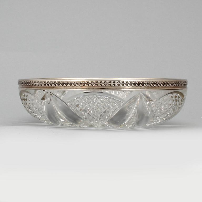 SKÅL, glas, silver, Ryssland, troligen 1910-tal.