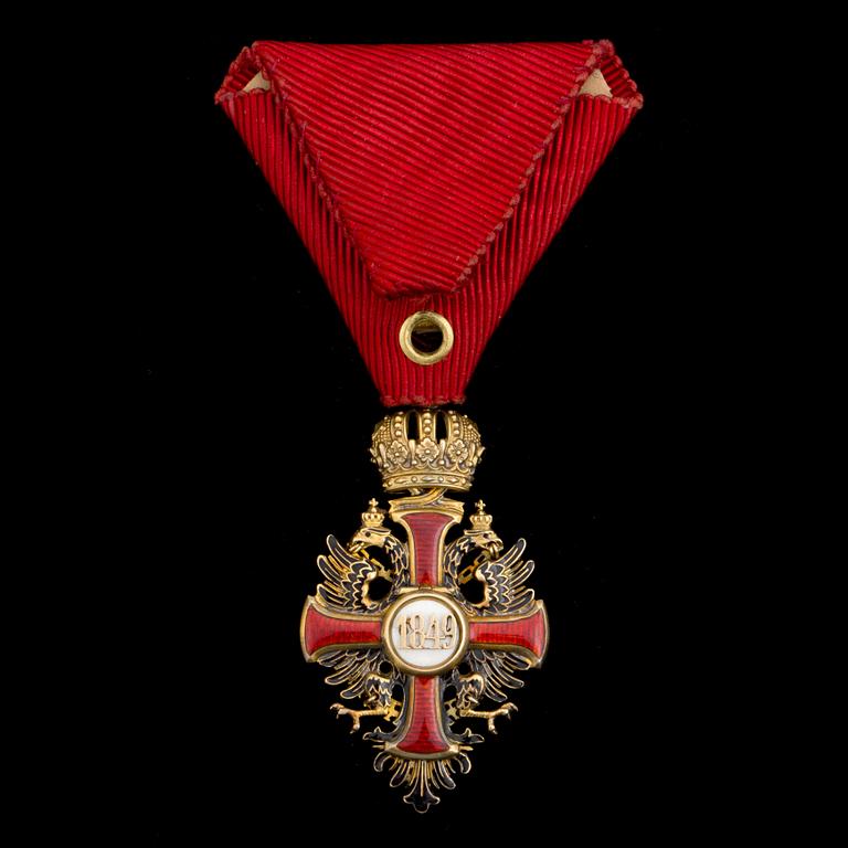 An Austrian Order of Franz Joseph in gold and enamels  by V.Mayer Söhne, Vienna.