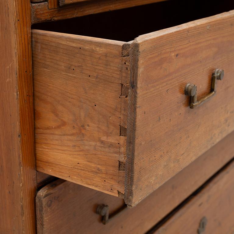 A two-part writing cabinet, around 1800.