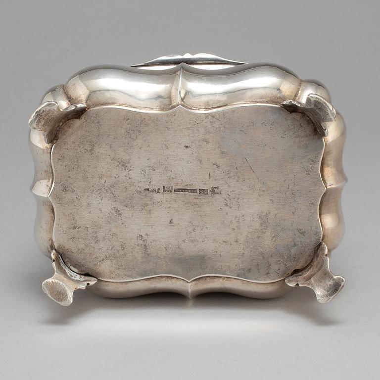 A Russian 19th century parcel-gilt silver sugar-casket, unidentified makers mark, possibly Pskov 1863.