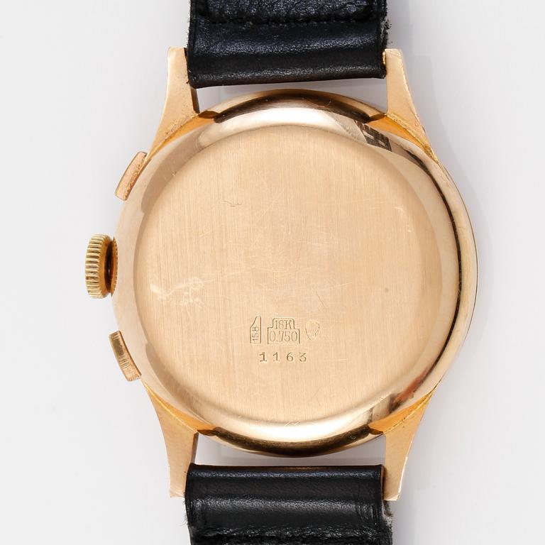 ARMBANDSUR, 18K guld, Coranic, Chronograph, 1900-talets mitt.