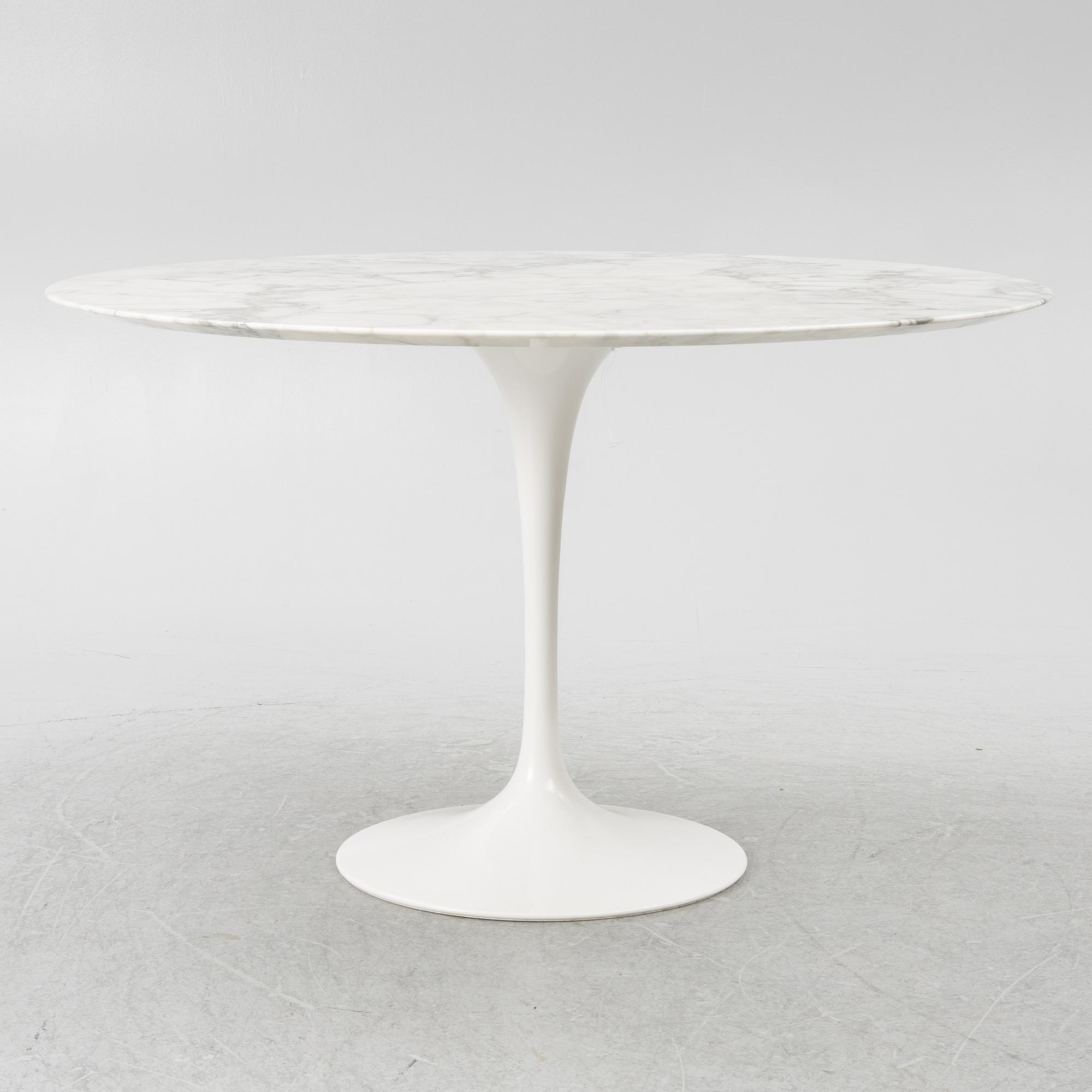 Eero Saarinen, a "Tulip" Arabesco marble top dining table, Knoll.