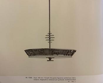 Bröderna Malmströms Metallvarufabrik, a ceiling lamp model "1566", Malmö, 1940s.