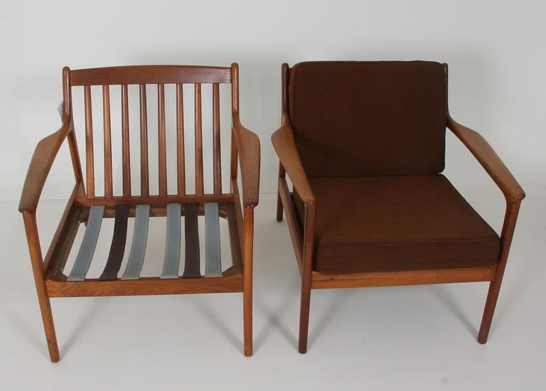 FÅTÖLJER, ett par, "Aveny", märkta DUX/fagas, Denmark, 1960-tal.
