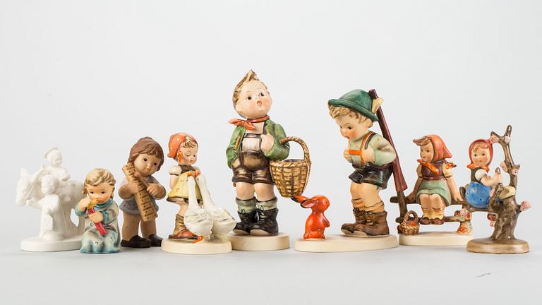 FIGURER, 8 st, porslin, MJ Hummel, Goebel, Tyskland  1900-tal.