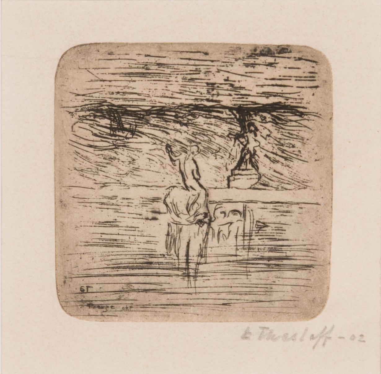 Ellen Thesleff, kuivaneula, laattasigneerattu sekä signeerattu ja päivätty-02 lyijykynällä.