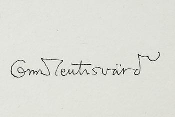 Oscar Reutersvärd, tusch, signerad.