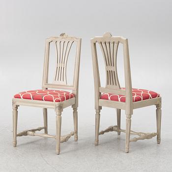 Matbord med 6 stolar, gustaviansk stil, K.A Roos,  Helsingborg, 1900-talets andra hälft.