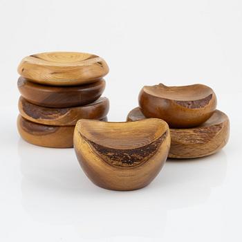 Magnus Ek, a set of seven wood serving platters for Oaxen Krog, 2018.