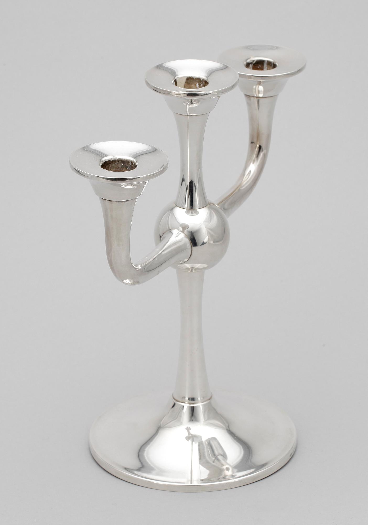 KANDELABER, silver, Karl Jörgen Otteren, Stavanger, Norge, 1990-tal, sign, totvikt ca 723g.