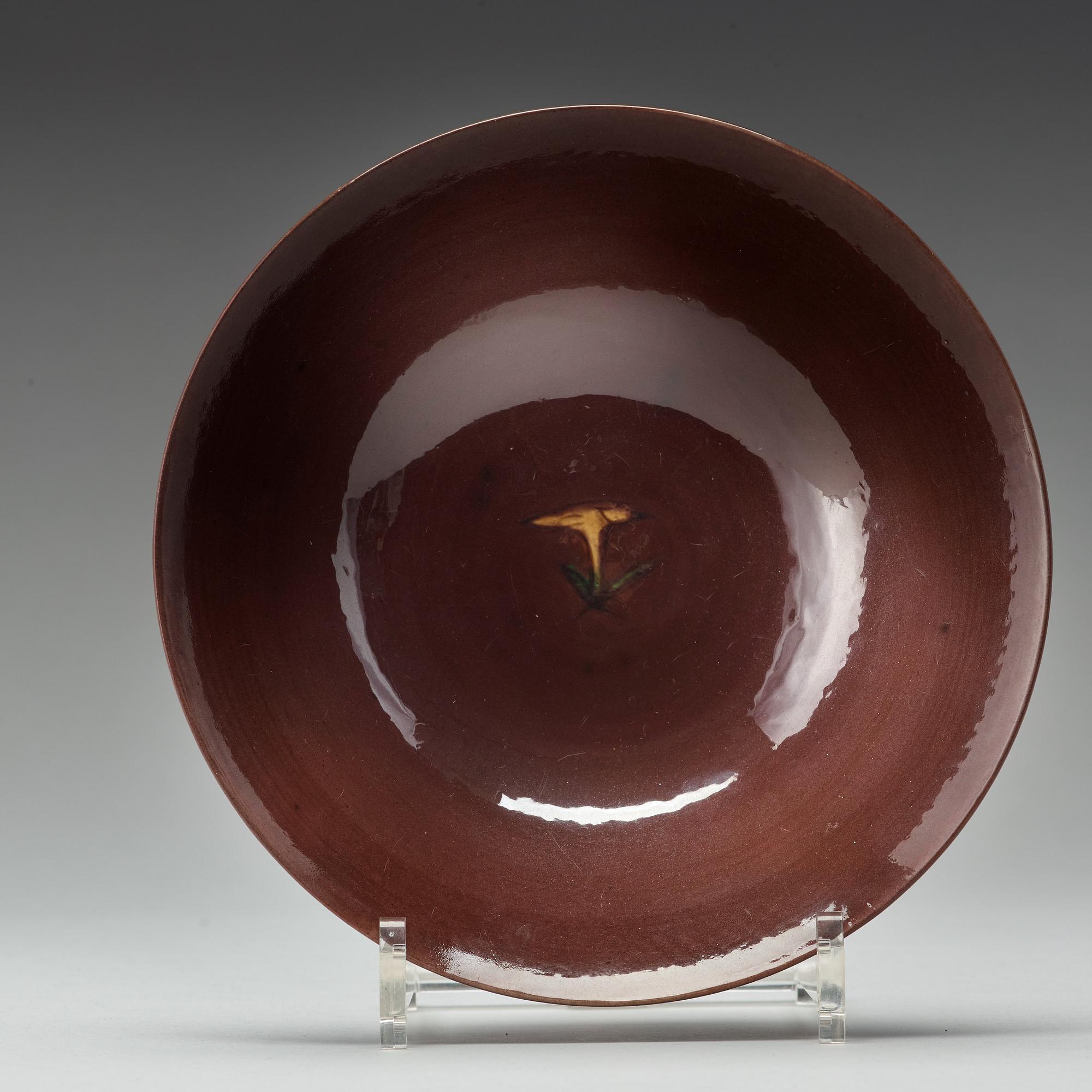 An aubergine coloured brinial bowl, Qing dynasty, Kangxi (1662-1722).