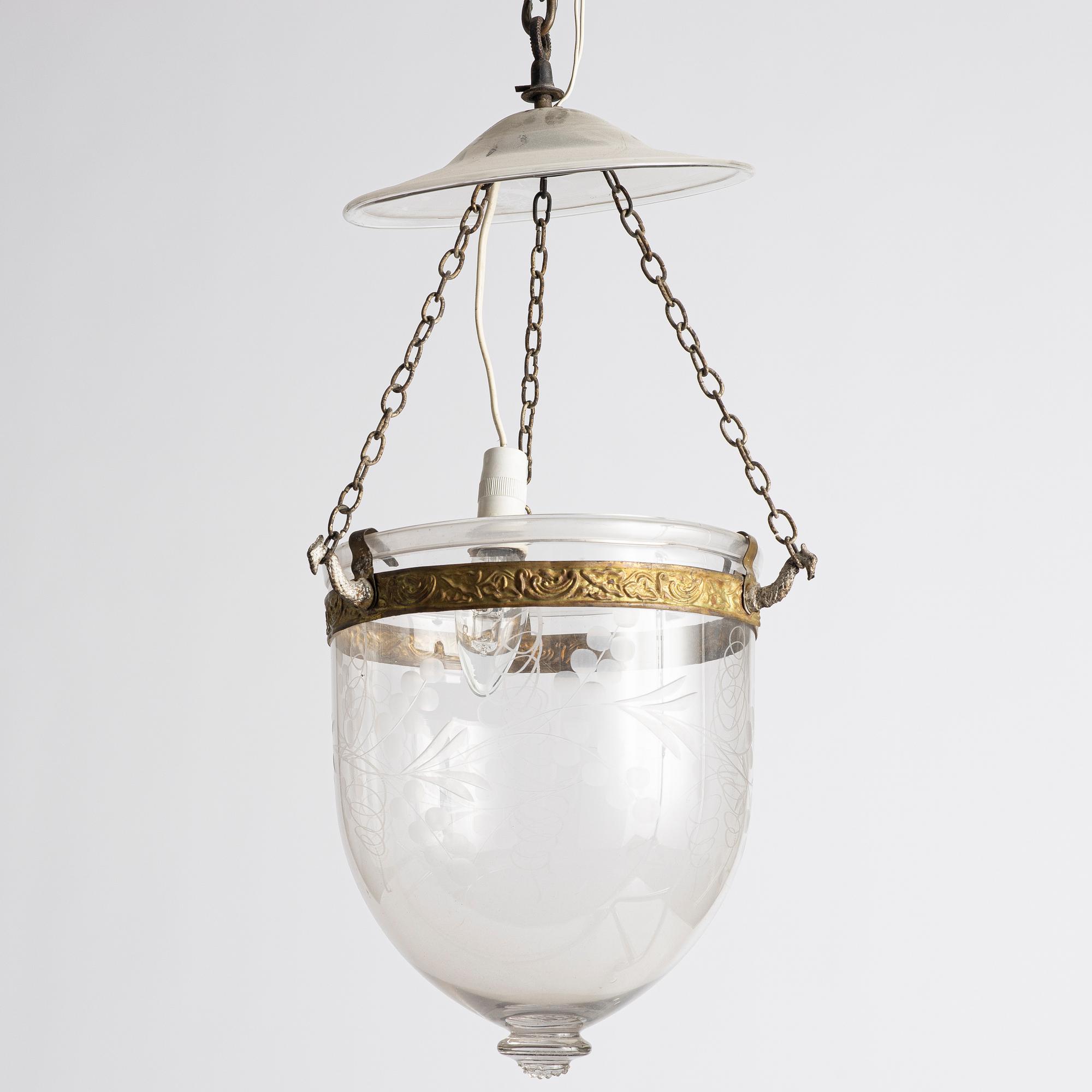 Lanterns, a pair, glass, first half of the 20th century.