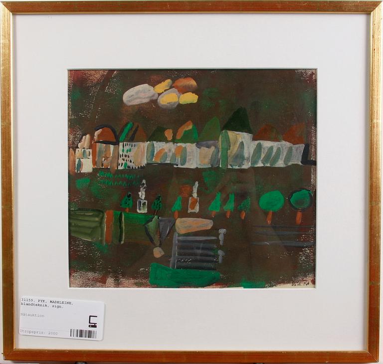 PYK, MADELEINE, blandteknik, sign.