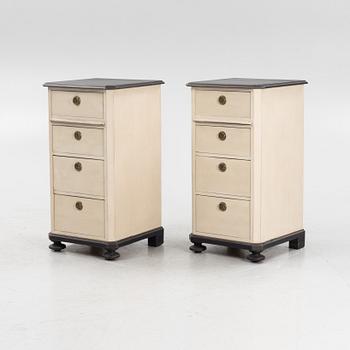 A pair of painted bedside tables, early 20th Century.